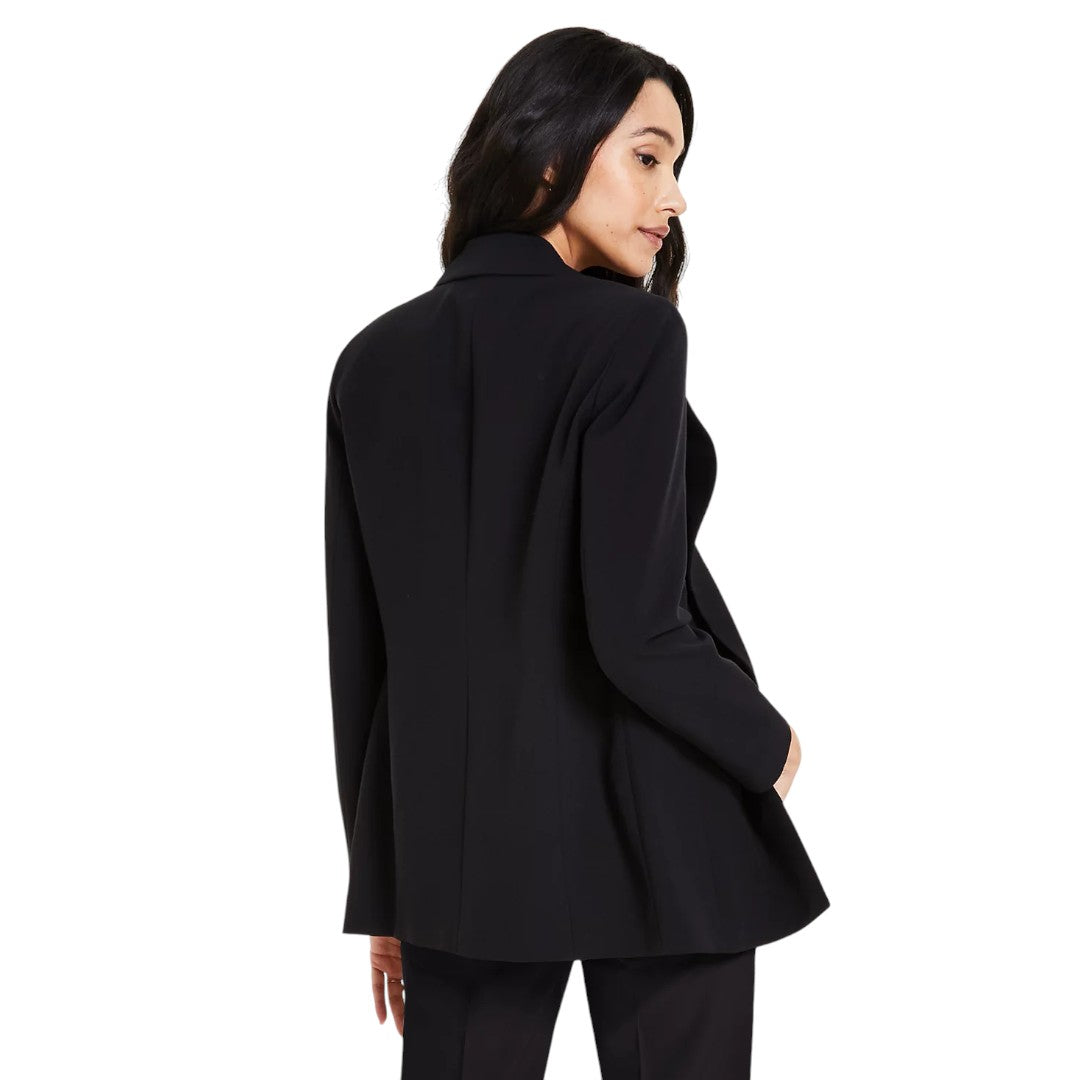 Faux Double-Breasted Boyfriend Jacket Black