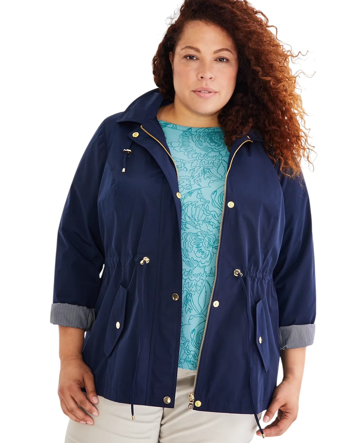 Hooded Anorak Jacket Industrial Blue