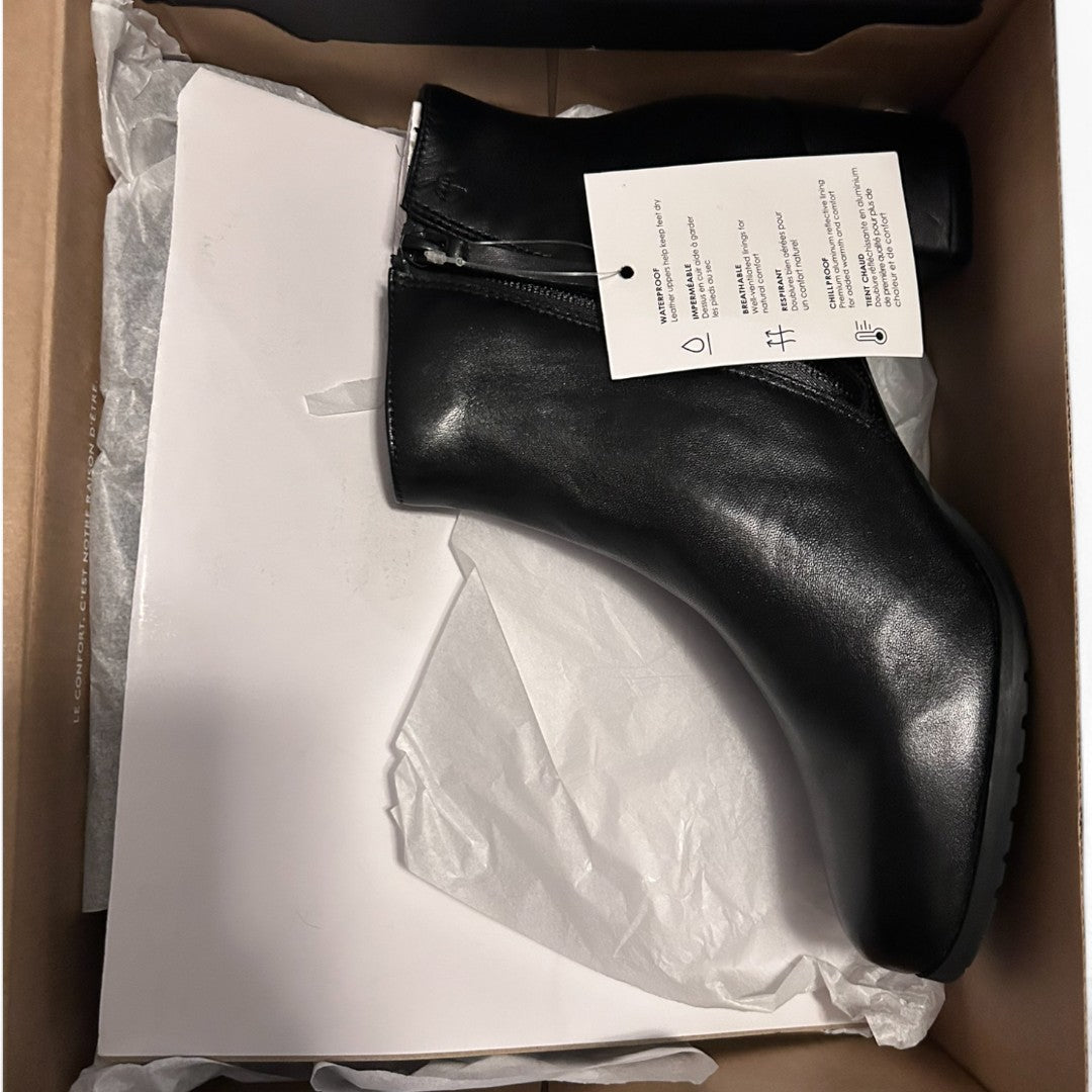Bay Booties Black Waterproof Leather