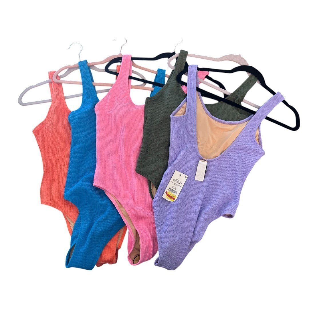 Cotton on Low - Back One - Piece Swimsuit Malibu Pink Crinkle - Haute Poppy