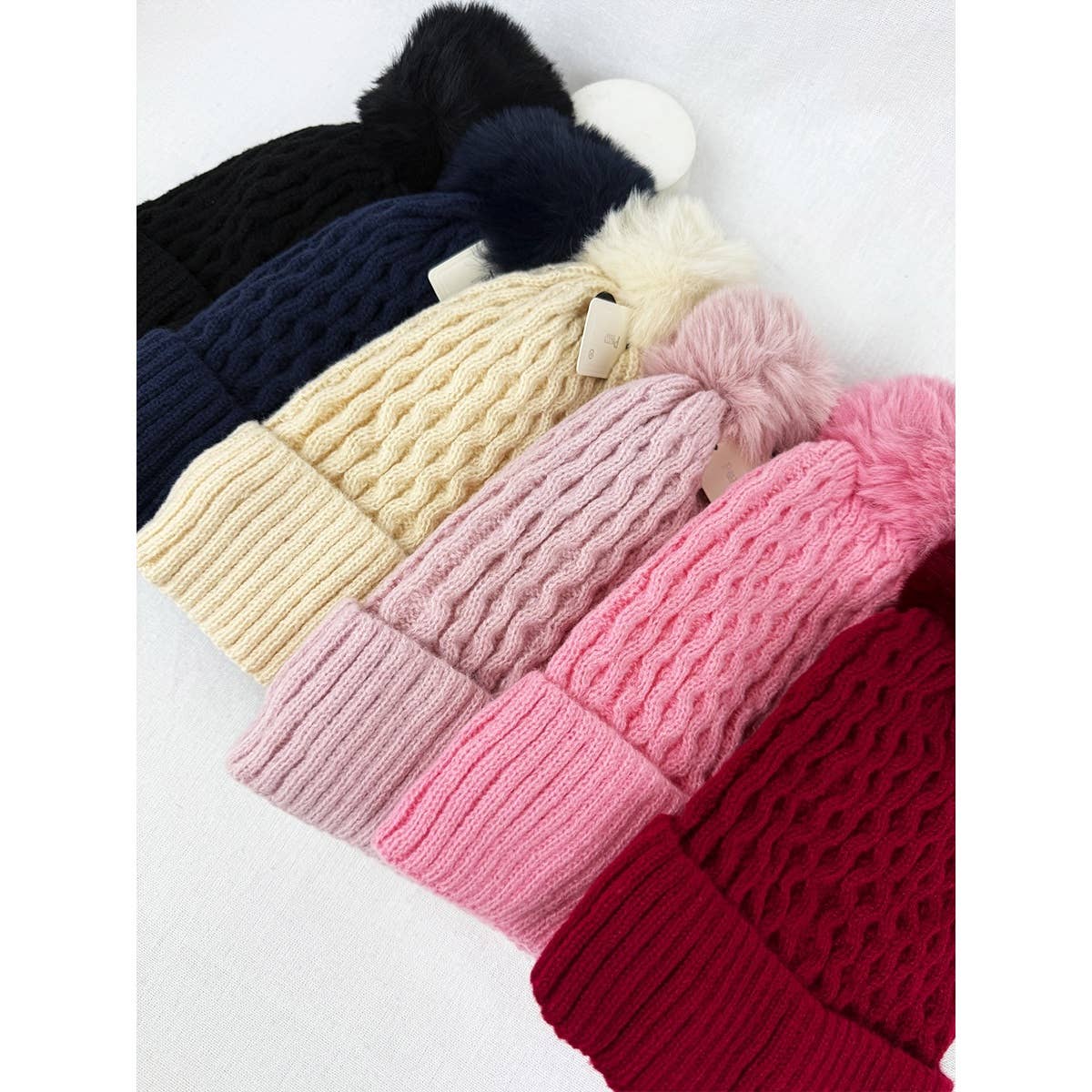 Double Layer Beanie with Pom Pom - Haute Poppy