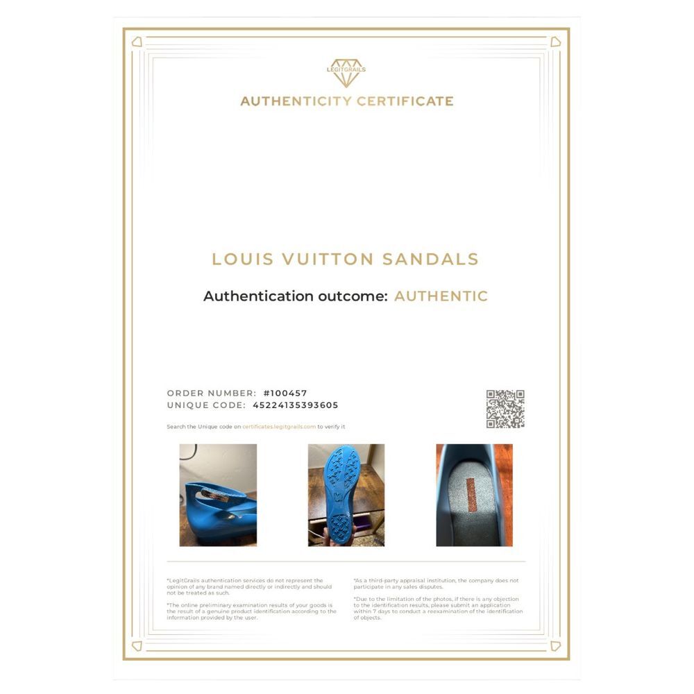 Louis Vuitton Elektrochoc Blue Rubber Sandals - Haute Poppy