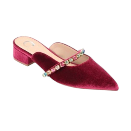Jewel Berry Velvet Flat