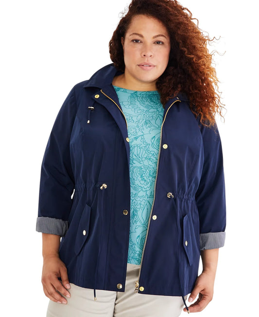 Hooded Anorak Jacket Industrial Blue