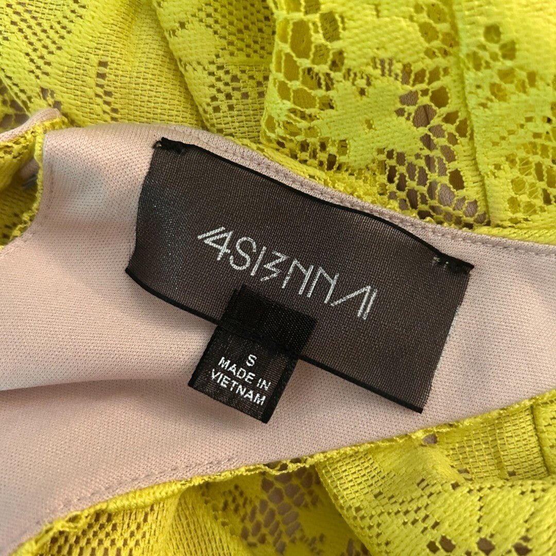 4SI3NNA Yellow Lace Dress Sleeveless Casual Summer Mini Dress - Haute Poppy