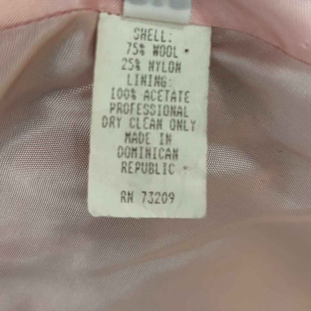 Marvin Richards Houndstooth Plaid Wool Blend Double Breasted Coat