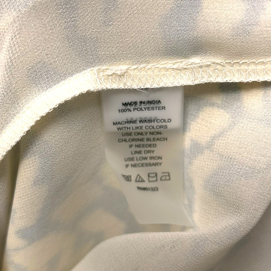 Vince Camuto Wide Leg Jumpsuit Blue Beige V Neck Dolman Sleeve