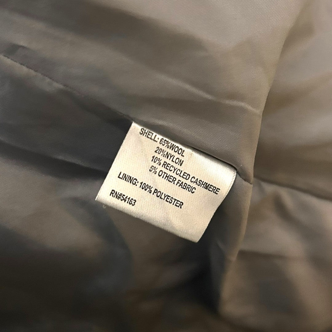 Calvin Klein Double Breasted Wool Blend Peacoat Jacket Charcoal Gray