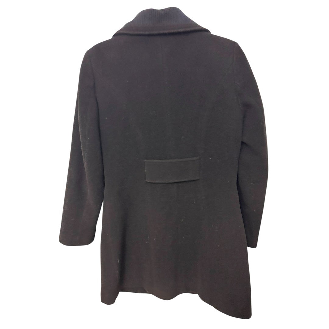 Nautica Black Collared Button Front Wool Blend Coat