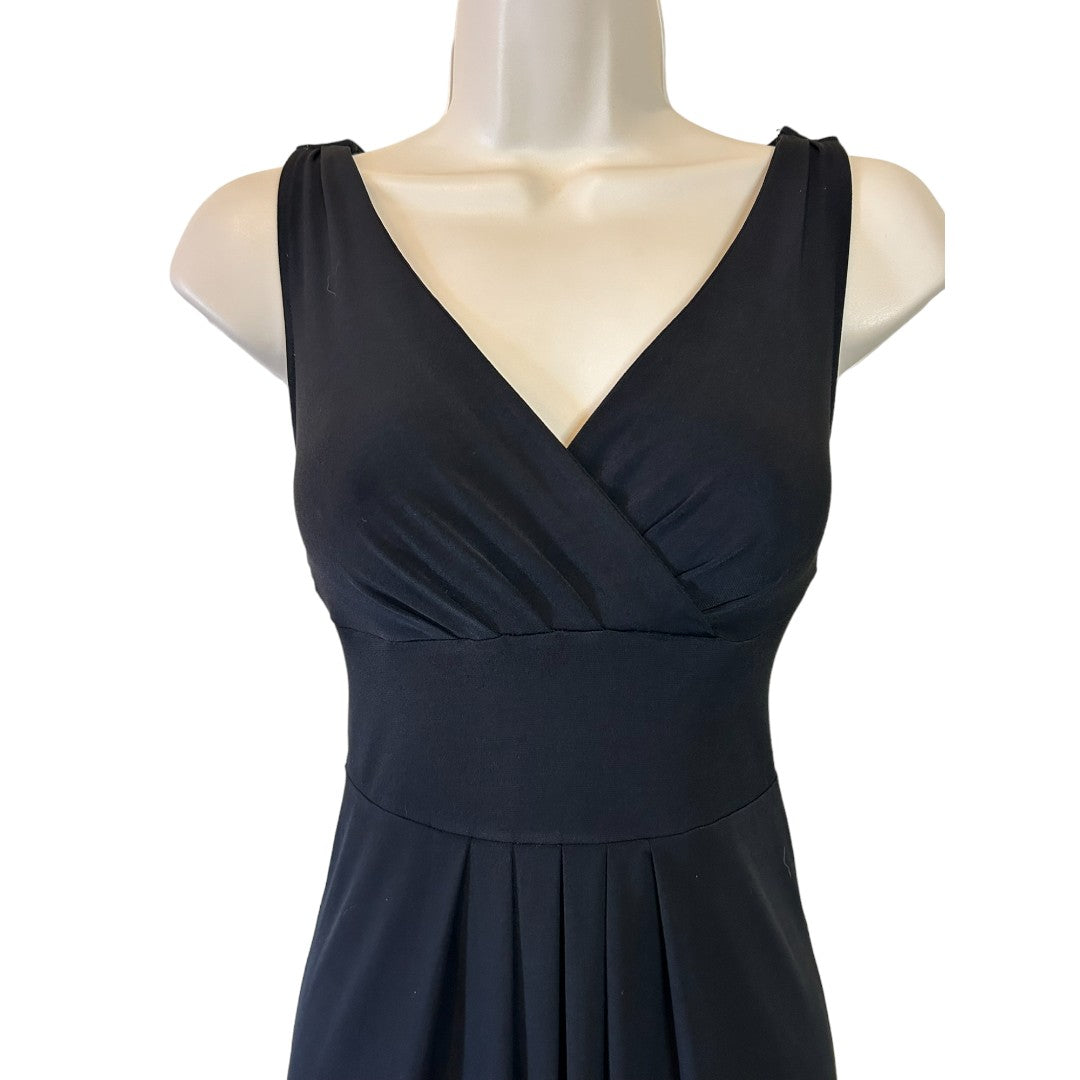 Ann Taylor V-neck Poly Blend Black Dress