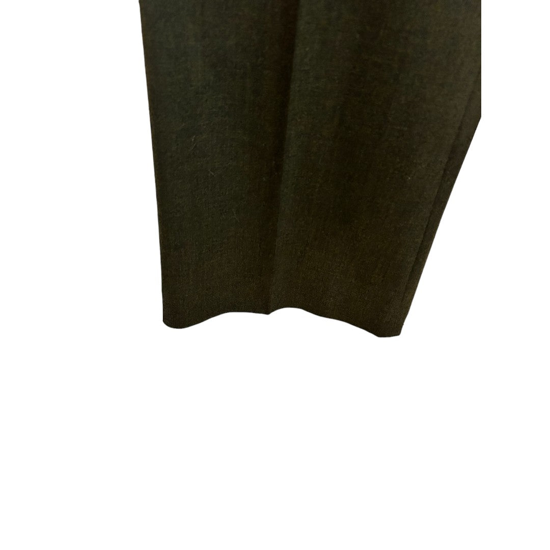 Michael Kors Olive Virgin Wool Wide Leg Trousers