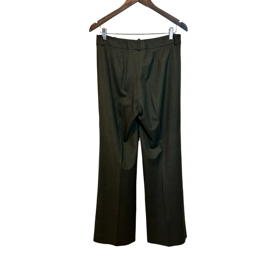 Michael Kors Olive Virgin Wool Wide Leg Trousers