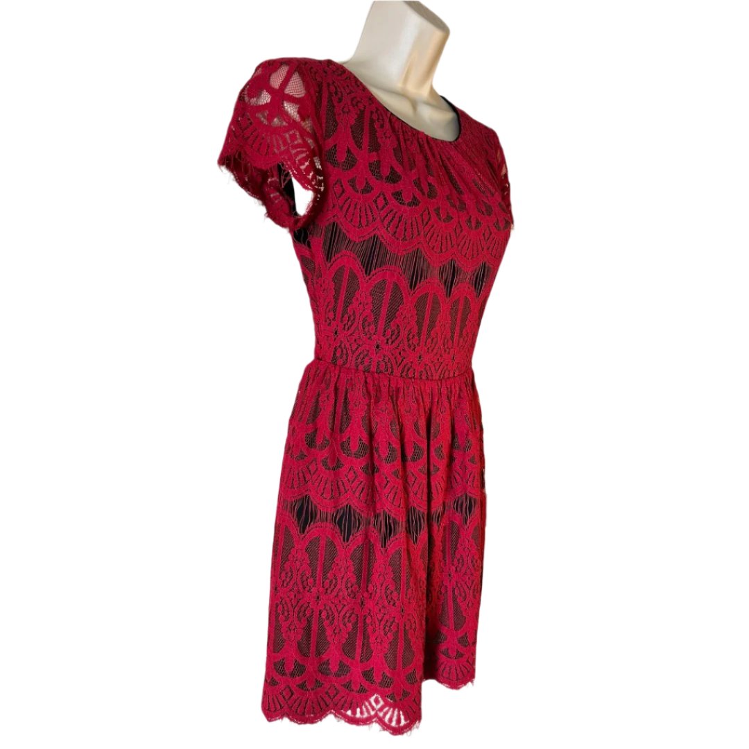 Altar'd State Burgundy Lace Dress