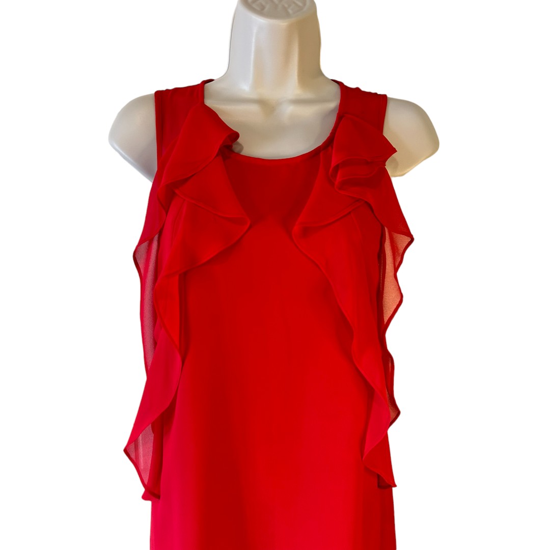 BCBGenration Red Ruffle Shift Dress