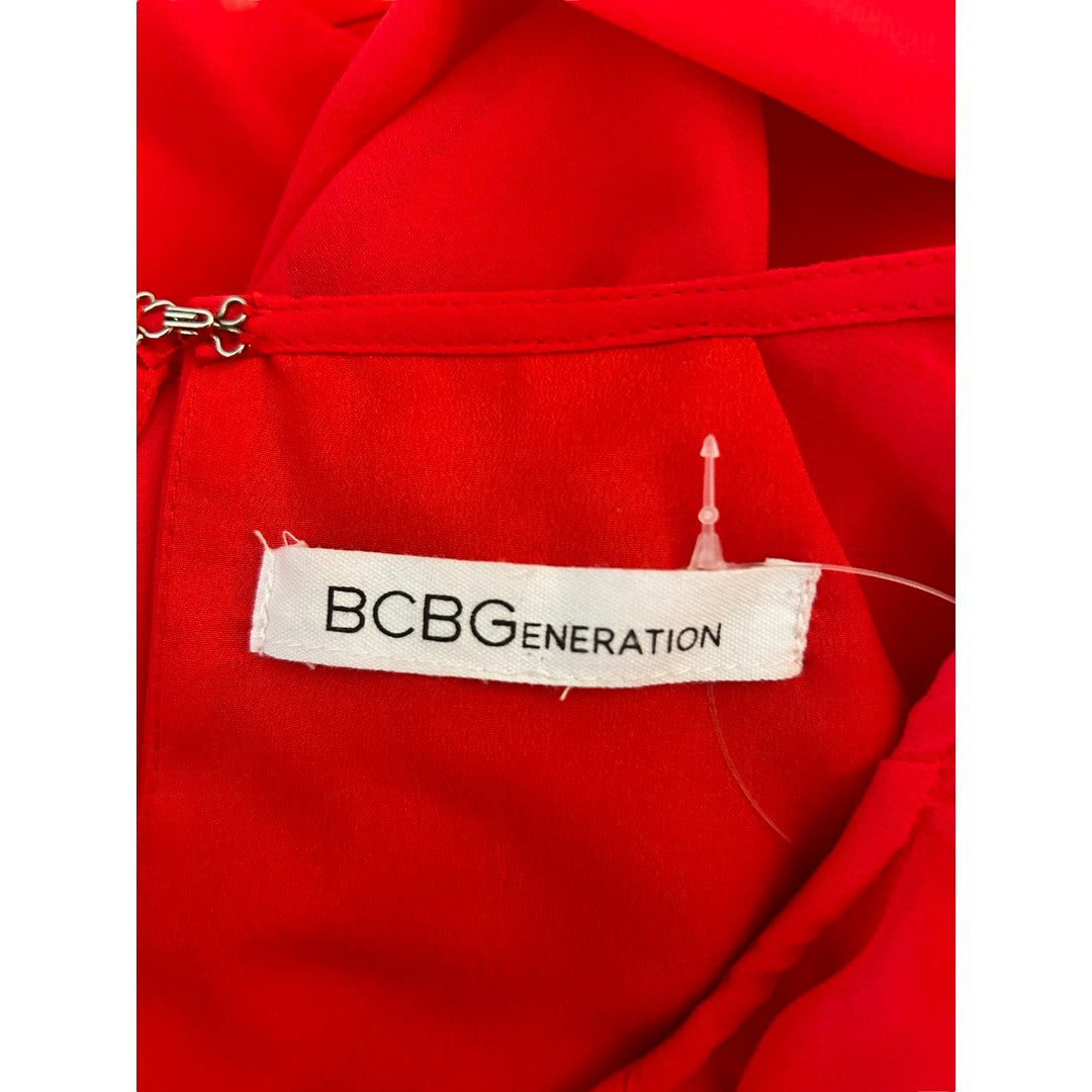 BCBGenration Red Ruffle Shift Dress