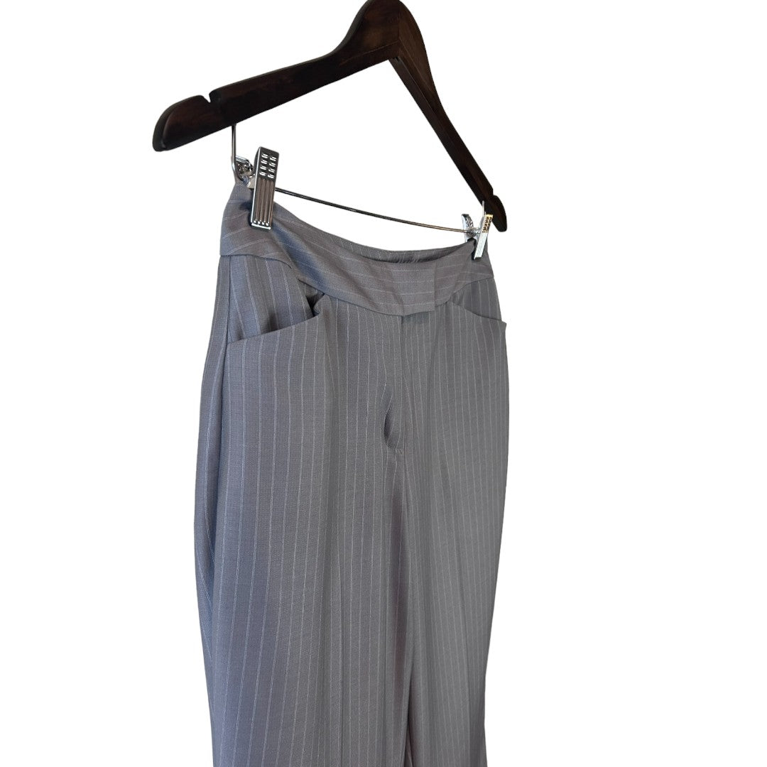 Calvin Klein Gray Pinstripe Dress Pant