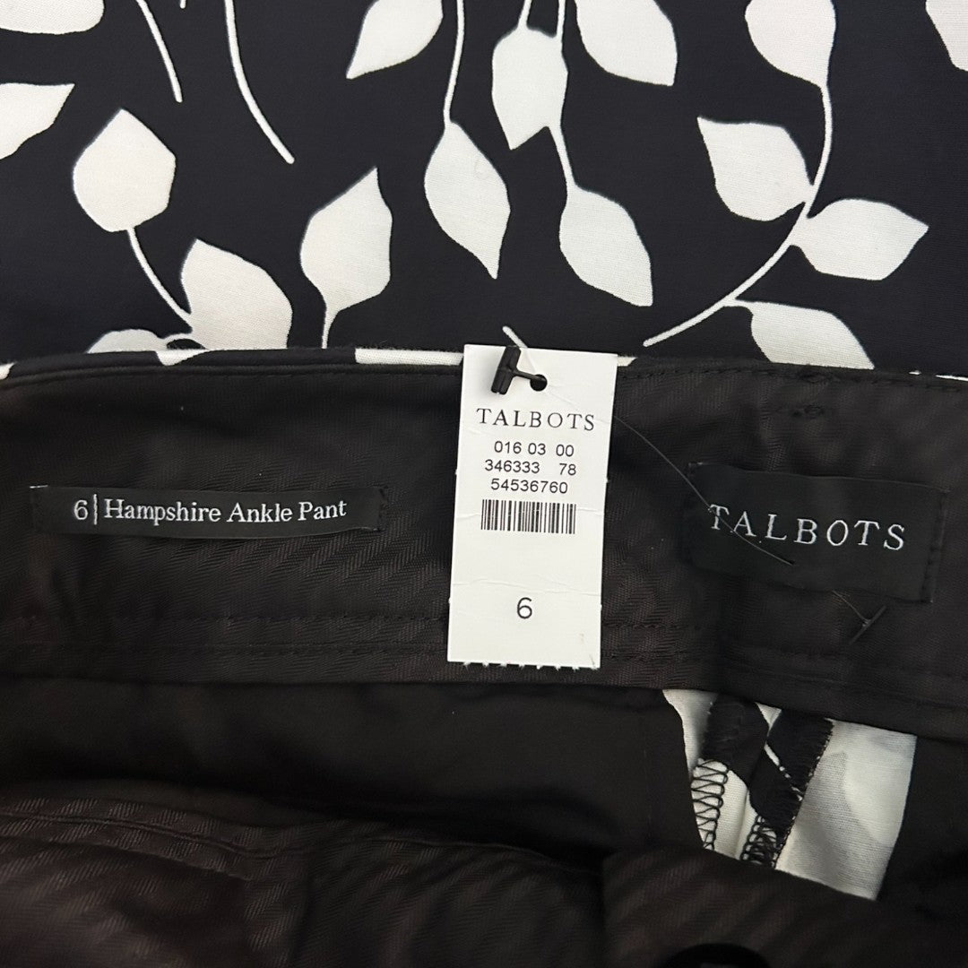 Talbots Abstract Leaves Hampshire Ankle Pants