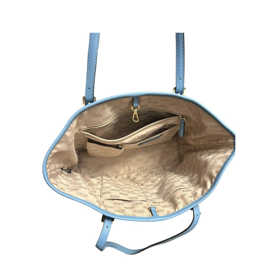 Michael Kors Jet Set Medium Saffiano Leather Tote Blue