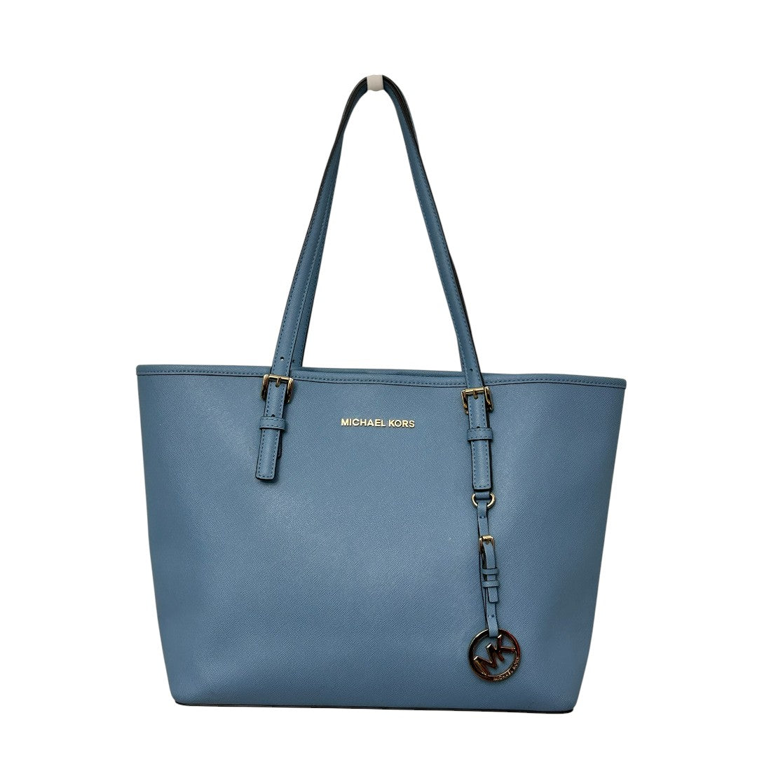 Michael Kors Jet Set Medium Saffiano Leather Tote Blue