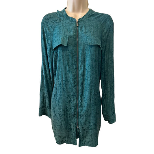 Rock and Republic Zip Up Teal Tunic