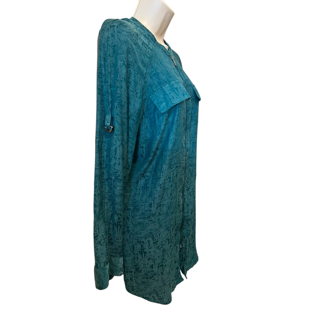 Rock and Republic Zip Up Teal Tunic