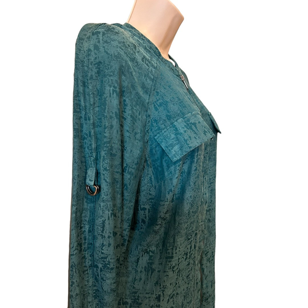 Rock and Republic Zip Up Teal Tunic