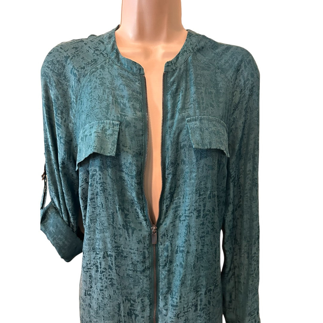 Rock and Republic Zip Up Teal Tunic