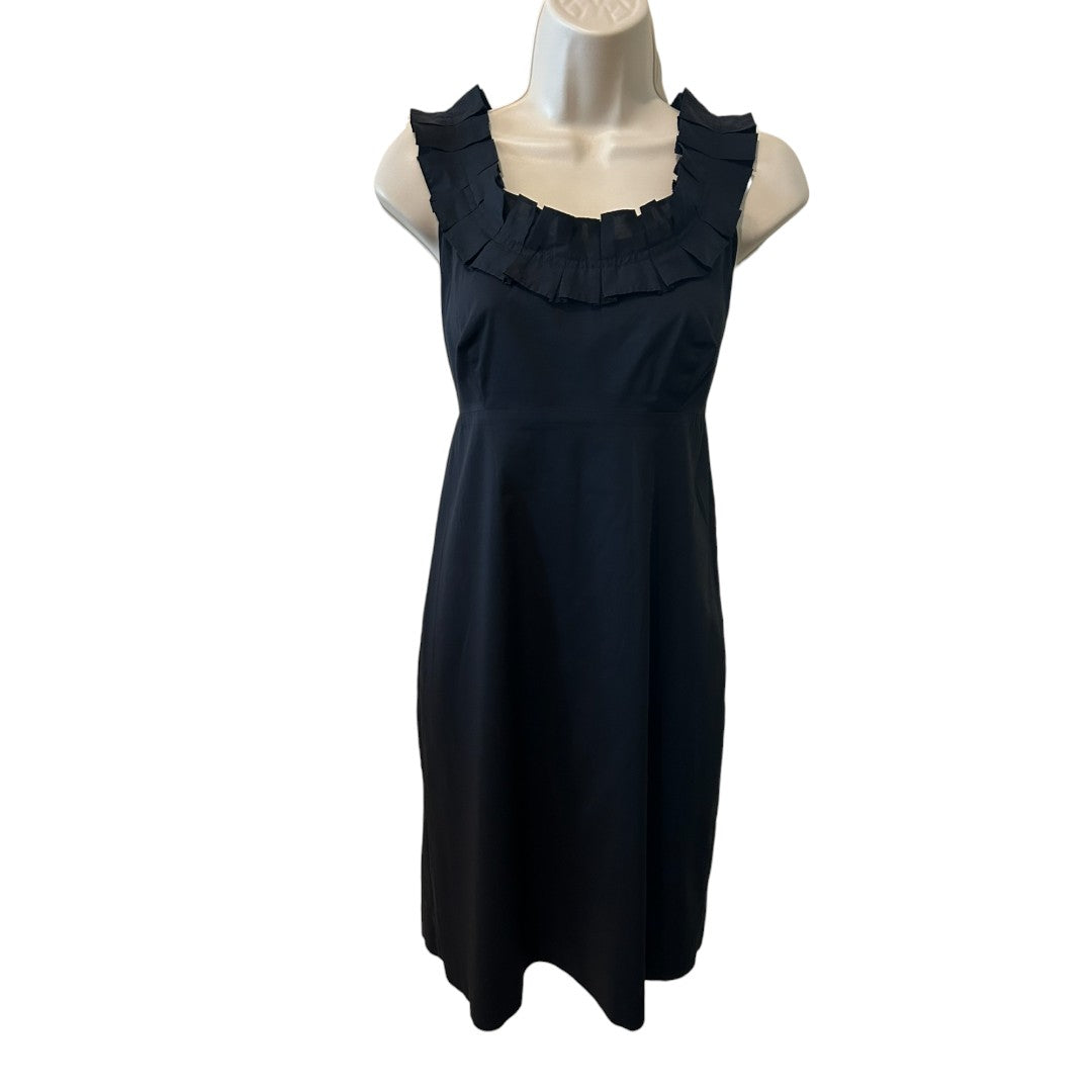 Banana Republic Ruffle Neck Black Dress