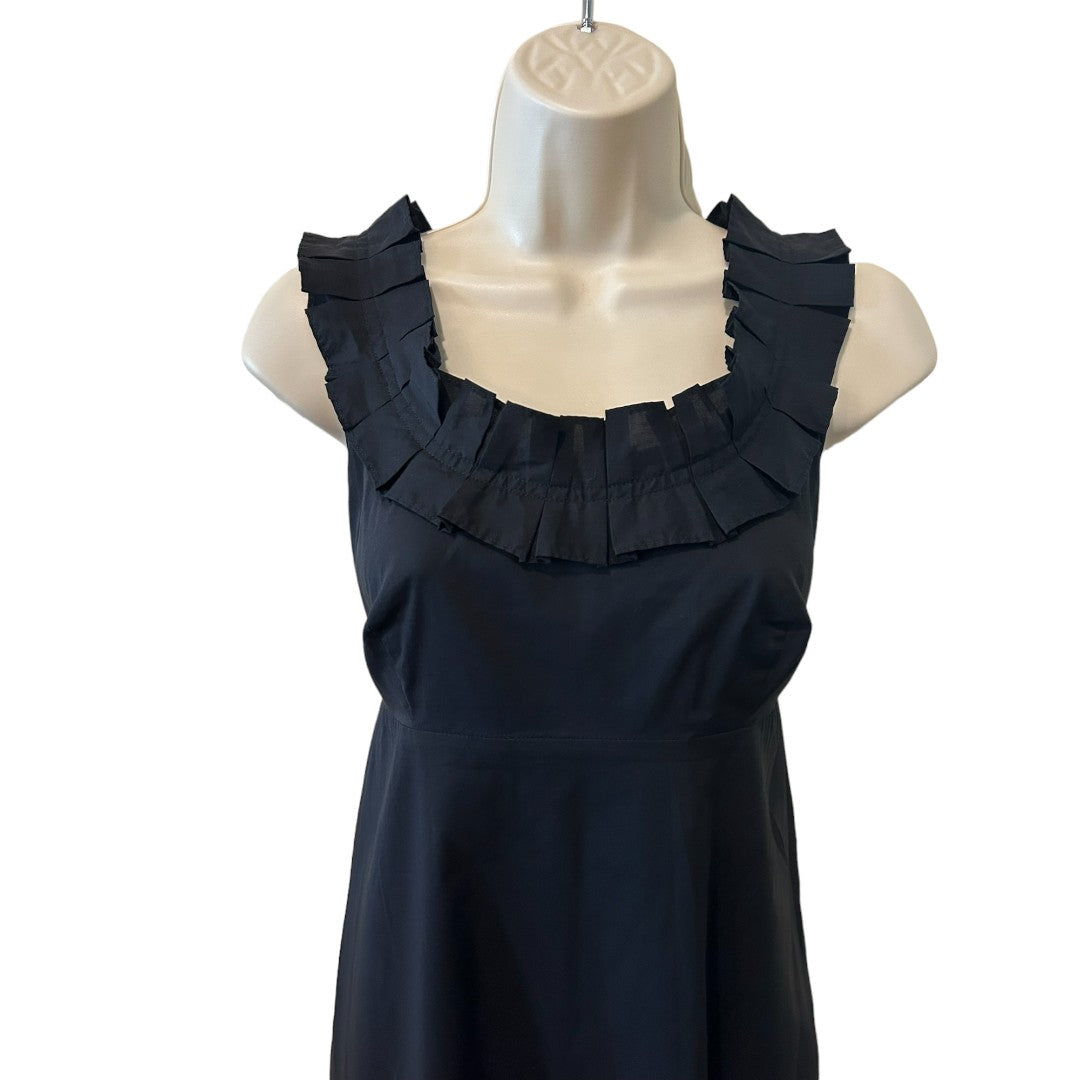 Banana Republic Ruffle Neck Black Dress