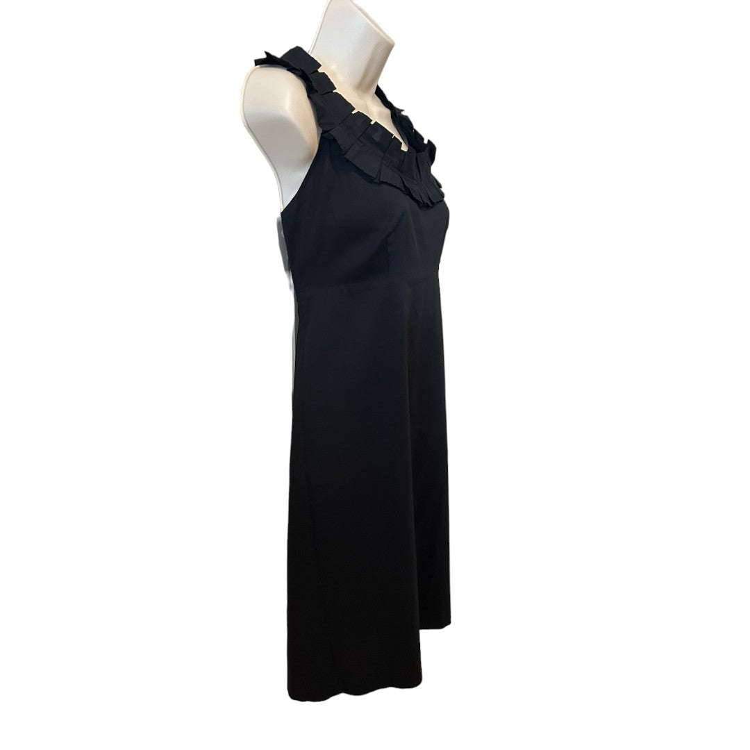 Banana Republic Ruffle Neck Black Dress