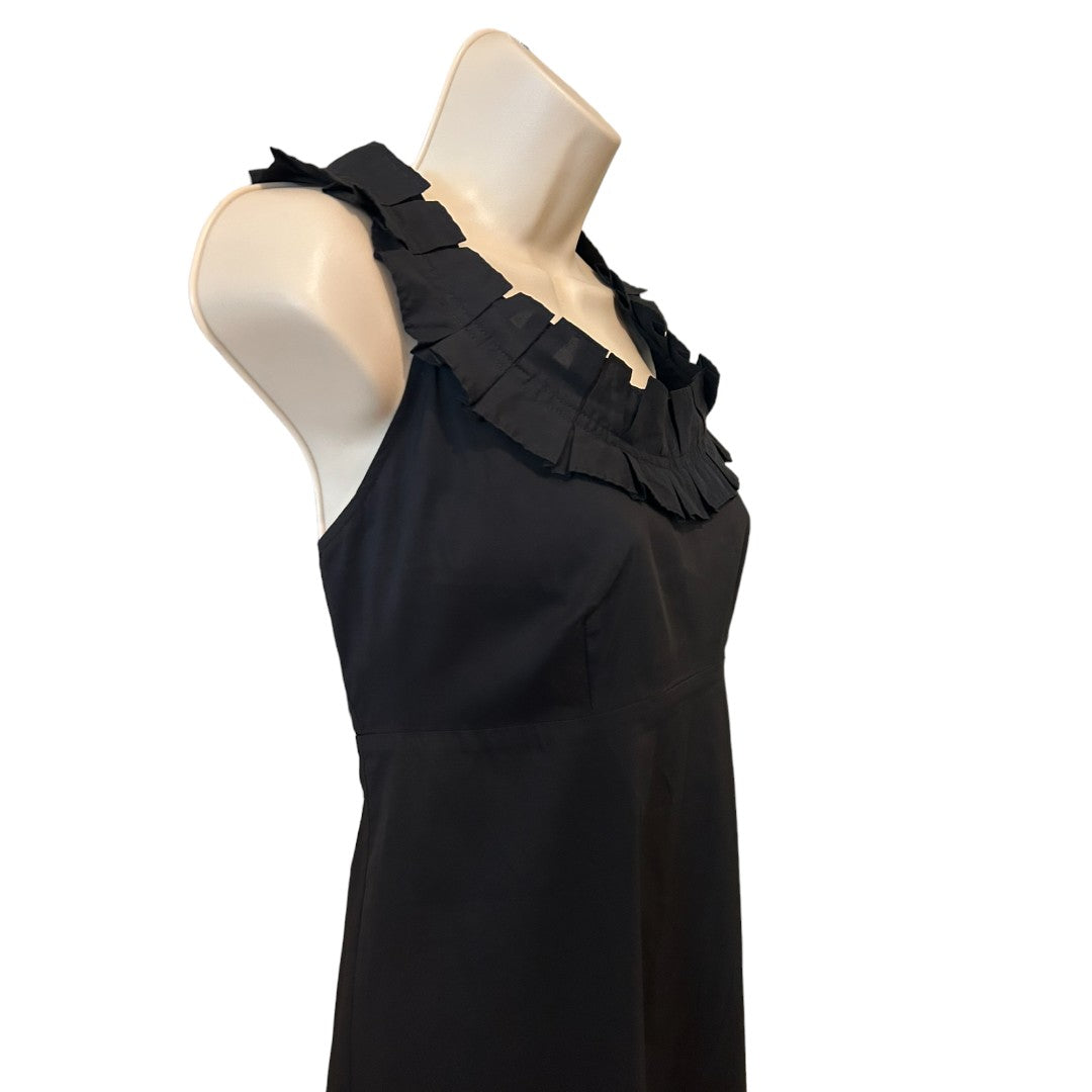 Banana Republic Ruffle Neck Black Dress