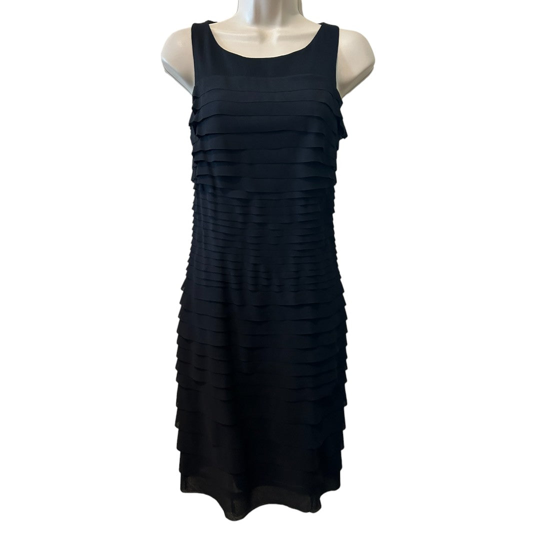 White House Black Market Ruffled Black Dress