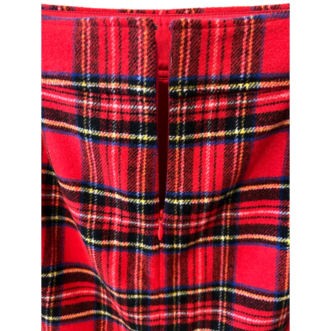 J.Crew Red Plaid Tartan Wool Blend Skirt