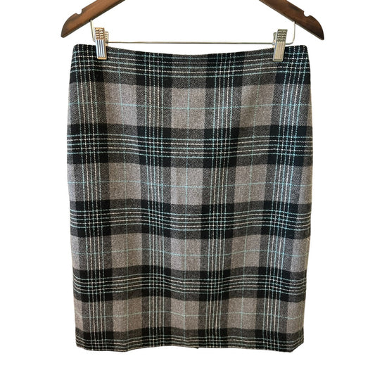 Talbot Gray Plaid Wool Blend Plaid Skirt