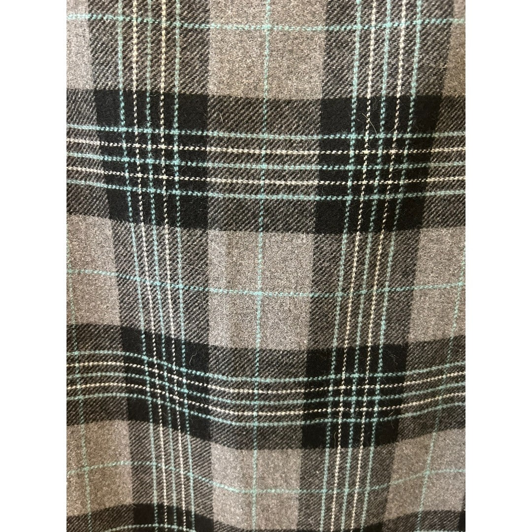 Talbot Gray Plaid Wool Blend Plaid Skirt