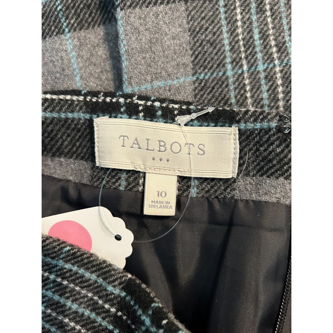 Talbot Gray Plaid Wool Blend Plaid Skirt