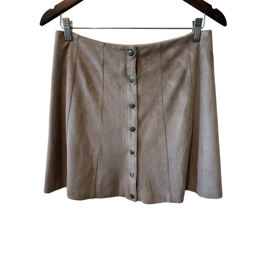 Altar'd State Tan Sueded Mini Skirt