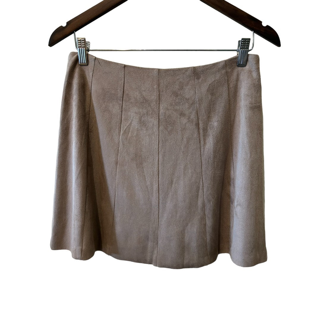 Altar'd State Tan Sueded Mini Skirt