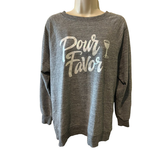 Wildfox 'Pour Favor' Oversized Gray Sweatshirt