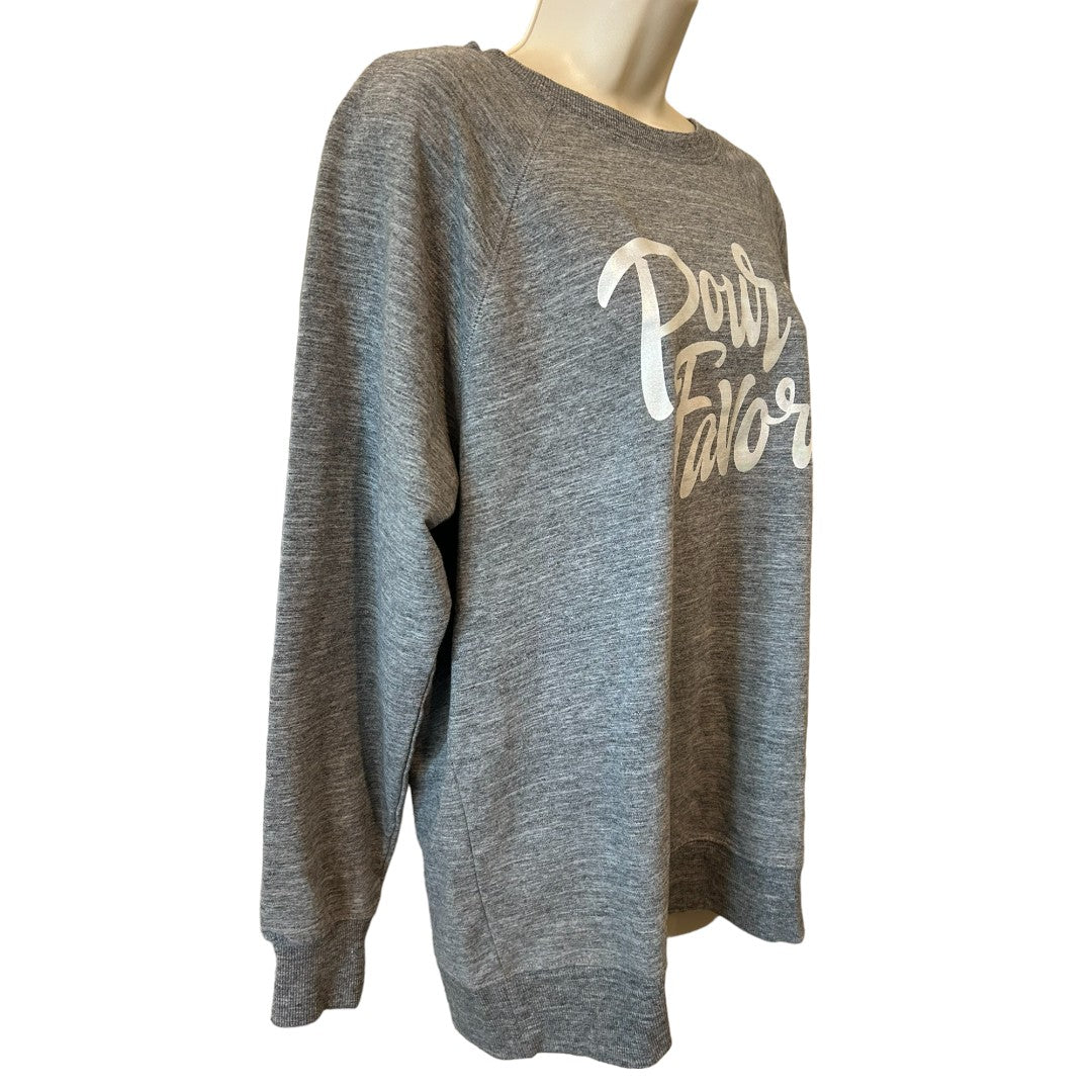 Wildfox 'Pour Favor' Oversized Gray Sweatshirt