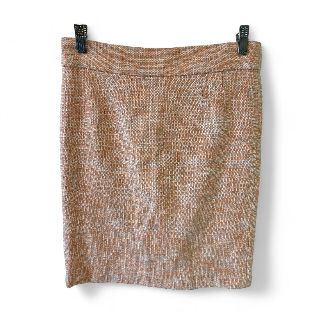 Banana Republic Peach Tweed Pencil Skirt Textured Office Wear