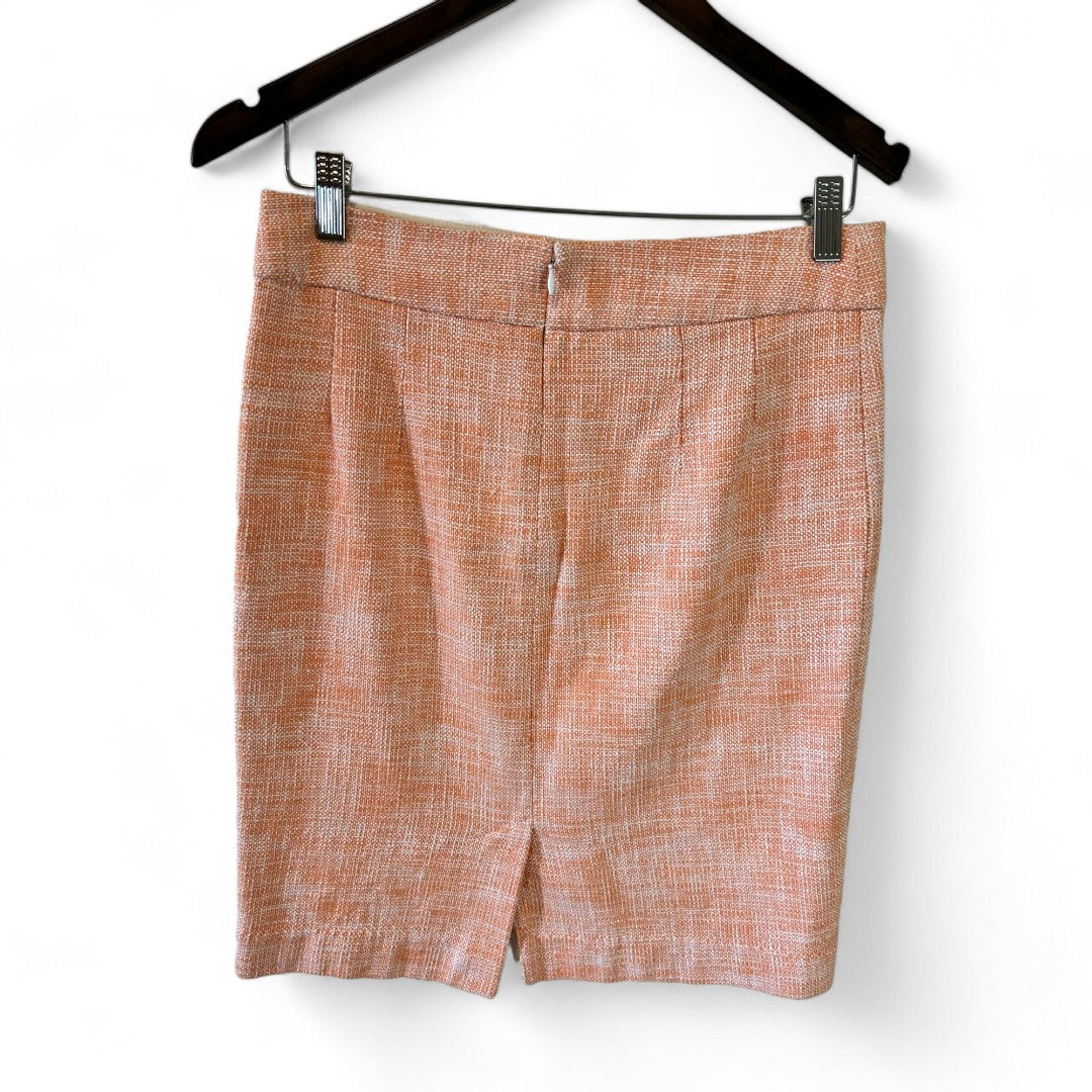 Banana Republic Peach Tweed Pencil Skirt Textured Office Wear