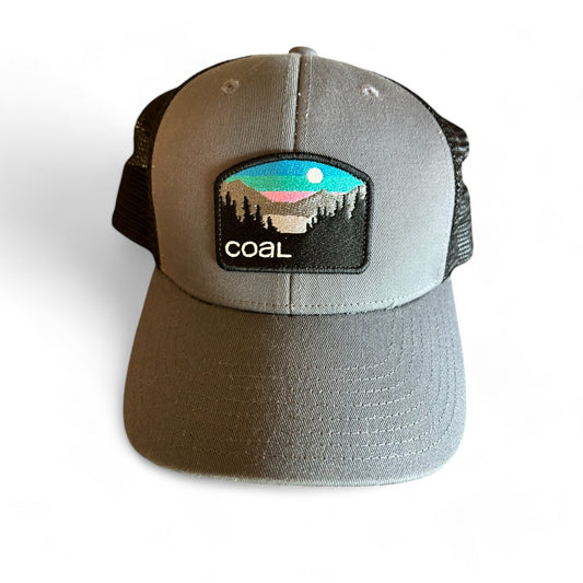 Coal Outdoor Trucker Hat with Mountain Scene Patch Women's Adjustable Cap