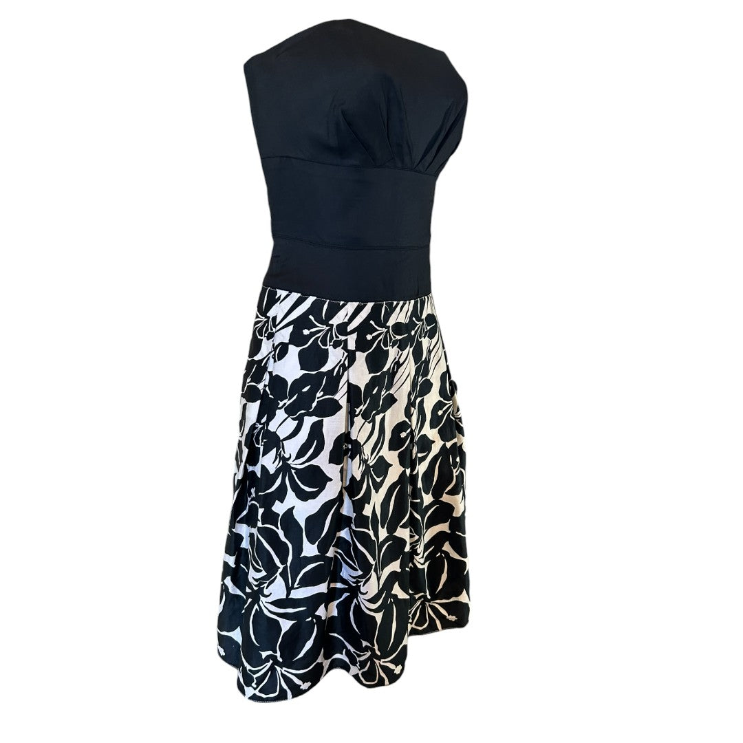 White House Black Market Strapless Floral Print Cocktail Dress