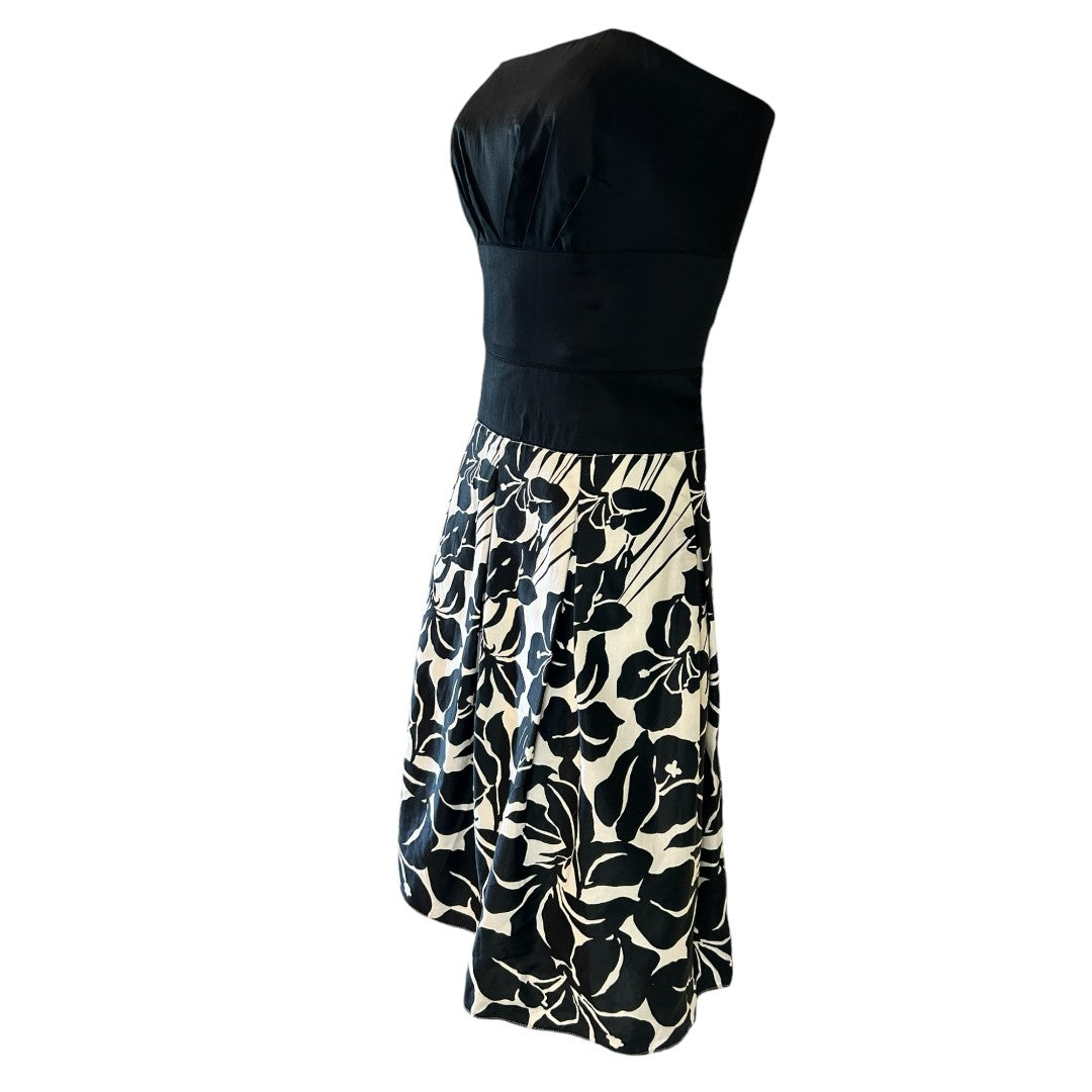 White House Black Market Strapless Floral Print Cocktail Dress