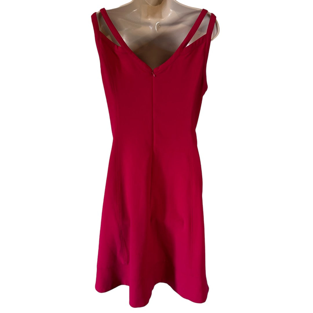 White House Black Market Red Cutout Neckline Sleeveless Flare