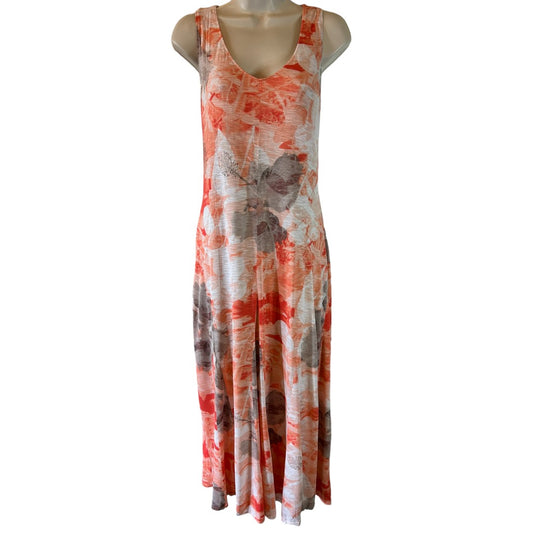 Tommy Bahama Watercolor Print Maxi Dress Sleeveless V-Neck Vacation Resort