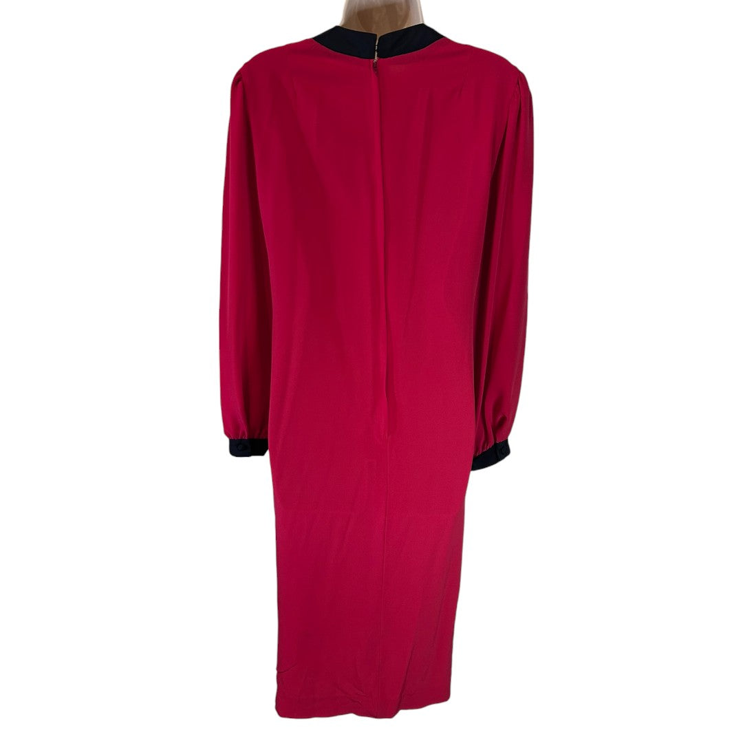 The Kohler Collection Vintage Red Dress with Black Trim Long Sleeve Two Piece