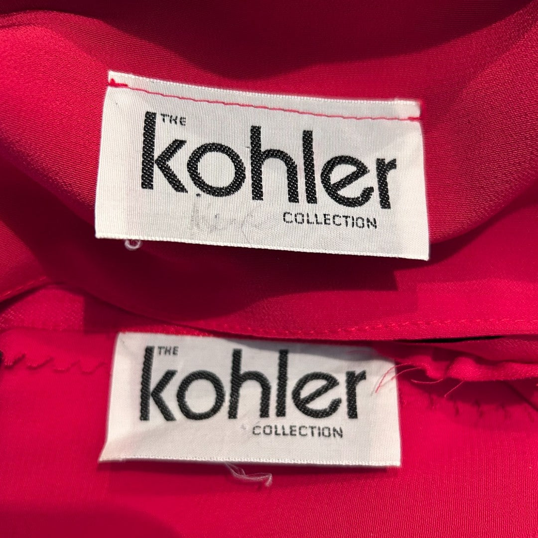 The Kohler Collection Vintage Red Dress with Black Trim Long Sleeve Two Piece