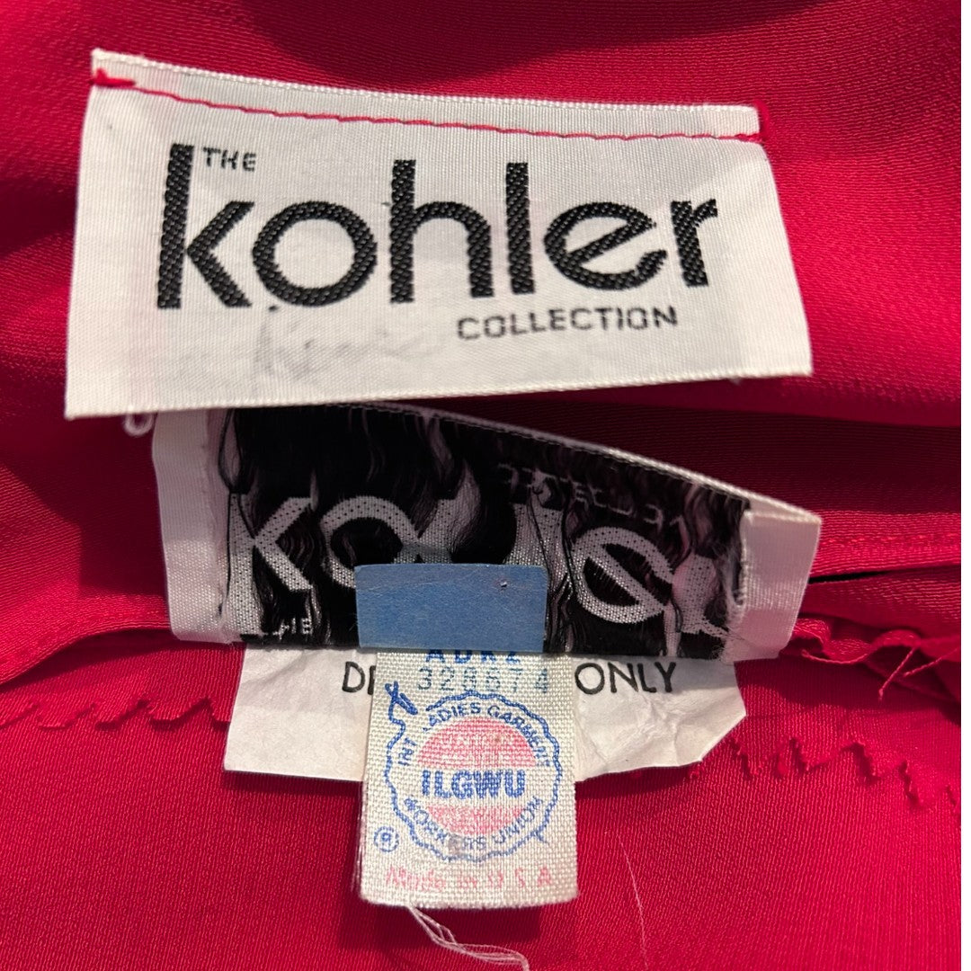 The Kohler Collection Vintage Red Dress with Black Trim Long Sleeve Two Piece